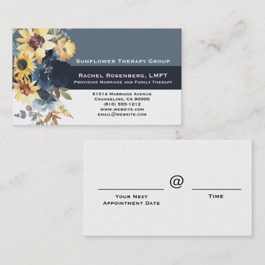 LMFT met vergunning voor huwelijk en familierapist Visitekaartje (Voorkant / Achterkant)