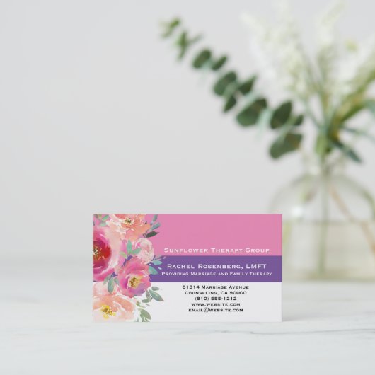 LMFT toegelaten huwelijk en familierapist Visitekaartje (Staand voorkant)