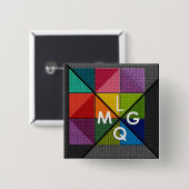 LMQG 2-inch pin Vierkante Button 5,1 Cm (Voorkant /achterkant)