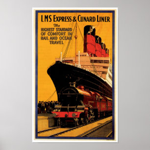LMS Express en Cunard Liner Poster
