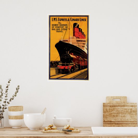 LMS Express en Cunard Liner  Ship Ad Poster (Keuken)