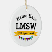 LMSW Gift Gelicentieerde Meester Maatschappelijk W Keramisch Ornament (Rechts)