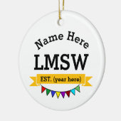 LMSW Gift Gelicentieerde Meester Maatschappelijk W Keramisch Ornament (Links)