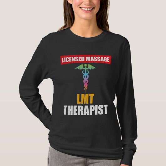LMT Licence Massage Therapist Caduceus T-shirt (Voorkant)