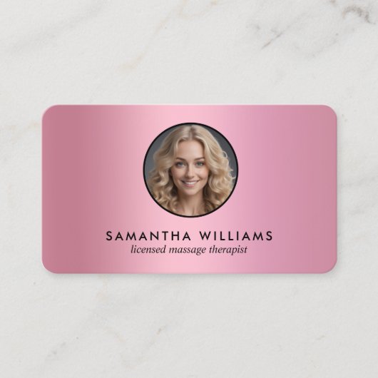 LMT Massage Therapeut Aangepaste QR Foto Visitekaartje (Voorkant)