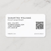 LMT Massage Therapeut Aangepaste QR Foto Visitekaartje (Achterkant)