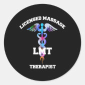 LMT Massagetherapeut Caduceus Ronde Sticker (Voorkant)