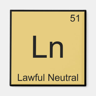 Ln - Wettelijk Neutraal Grappig Chemie Elementsymb Magneet