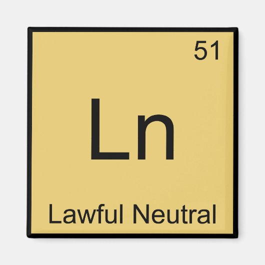 Ln - Wettelijk Neutraal Grappig Chemie Elementsymb Magneet (Voorkant)