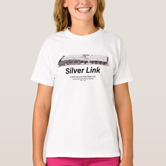 LNER Class A4 2509 Silver Link Steam Locomotive  T-shirt (Voorkant)