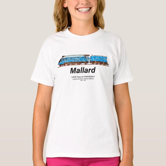 LNER Class A4 4468 Mallard - Fastest Steam Loco T-shirt (Voorkant)