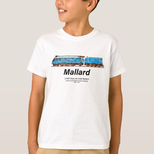 LNER Class A4 4468 Mallard - Fastest Steam Loco T-shirt (Voorkant)