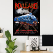 LNER Class A4 Mallard locomotief Union Jack vlag Poster (Thuiskantoor)