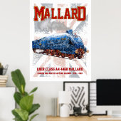 LNER Class A4 Mallard locomotief Union Jack vlag Poster (Thuiskantoor)