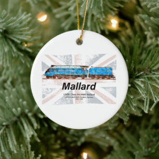 LNER Class A4 Mallard locomotiefprofiel met vlag Keramisch Ornament