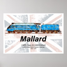 LNER Class A4 Mallard locomotiefprofiel met vlag