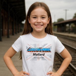LNER Class A4 Mallard locomotiefprofiel met vlag T-shirt