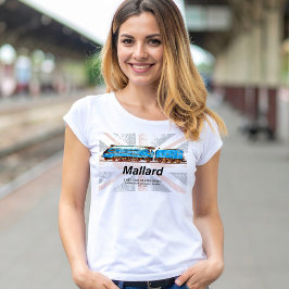 LNER Class A4 Mallard locomotiefprofiel met vlag T-shirt