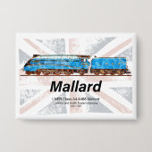 LNER Class A4 Mallard locomotive profile with flag Button (Voorkant)
