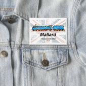 LNER Class A4 Mallard locomotive profile with flag Button (Insitu)