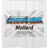 LNER Class A4 Mallard locomotive profile with flag Douchegordijn (Voorkant)