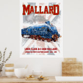 LNER Class A4 Mallard locomotive Union Jack flag Poster (Keuken)