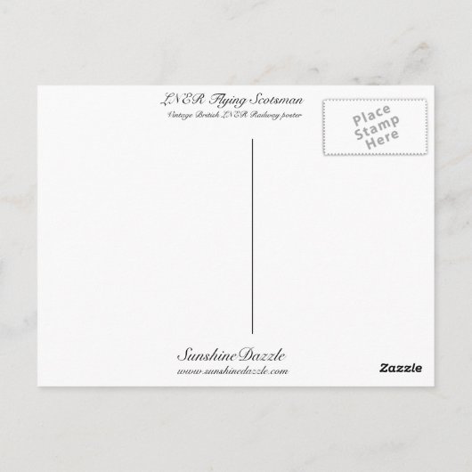 LNER Flying Scotsman Briefkaart (Achterkant)