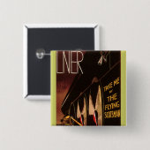 LNER Flying Scotsman Vierkante Button 5,1 Cm (Voorkant /achterkant)