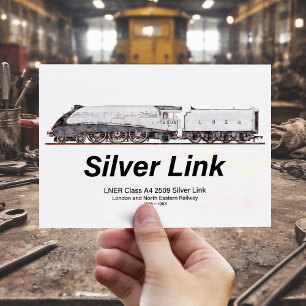 LNER Klasse A4 2509 Silver Link Stoomlocomotief Briefkaart