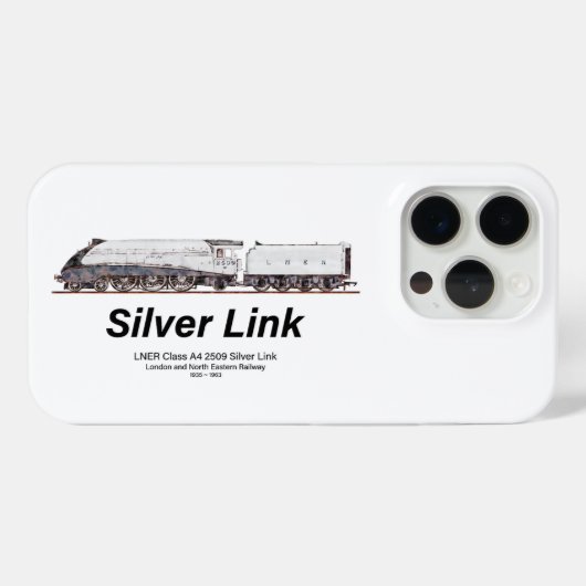 LNER Klasse A4 2509 Silver Link stoomlocomotief Case-Mate iPhone Case (Achterkant (horizontaal))
