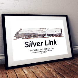 LNER Klasse A4 2509 Silver Link stoomlocomotief  Poster
