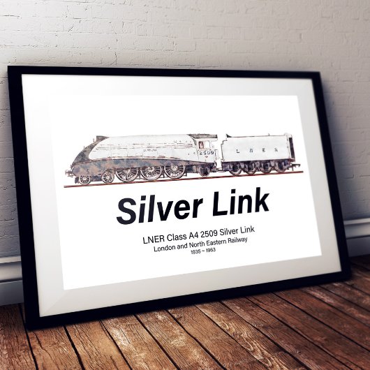 LNER Klasse A4 2509 Silver Link stoomlocomotief Poster