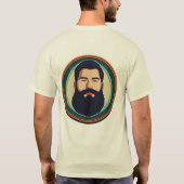 Lo-Fi Bearded Man Minimalistische Portretbadge" T-shirt (Achterkant)
