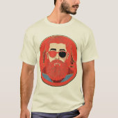 Lo-Fi Bearded Man Minimalistische Portretbadge" T-shirt (Voorkant)