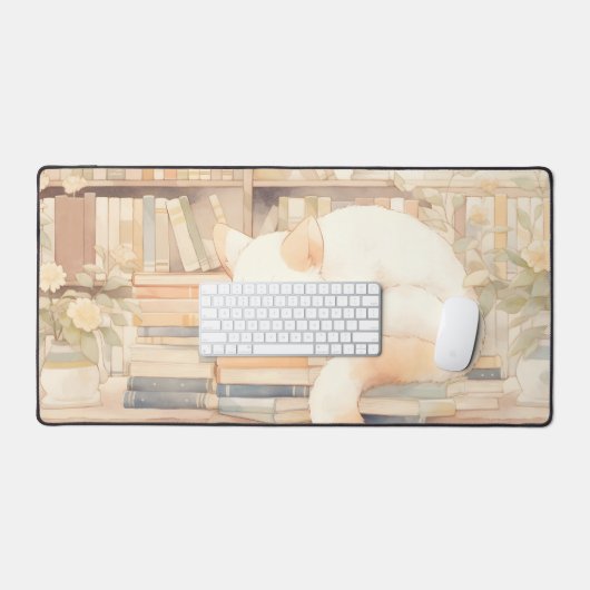 Lo-Fi Cozy Cat Gaming Mousepad Desktop Matt Bureaumat (Keyboard & Muis)