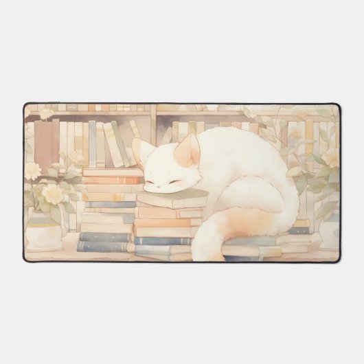 Lo-Fi Cozy Cat Gaming Mousepad Desktop Matt Bureaumat (Voorkant)