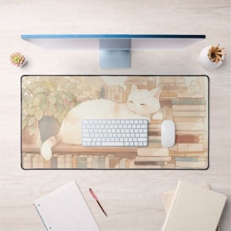 Lo-Fi Gezellig Kat Desktop Mat Mousepad