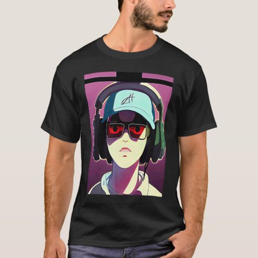 Lo fi hip hop chillhop chill beats boy aesthetics  t-shirt (Voorkant)