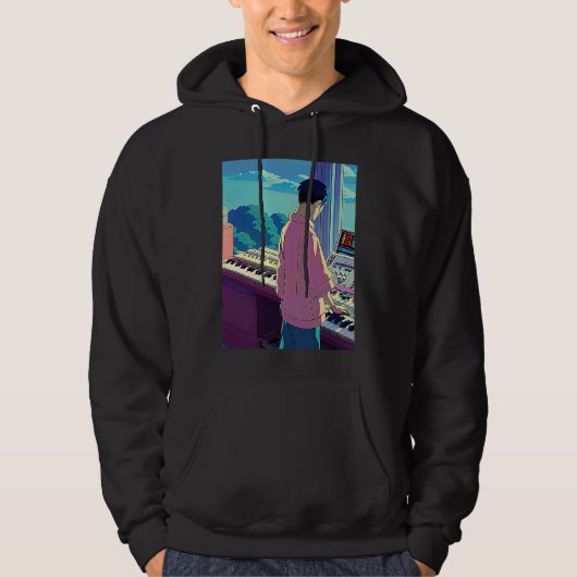 Lo fi hip hop chillhop chill beats lofi aesthetics hoodie (Voorkant)