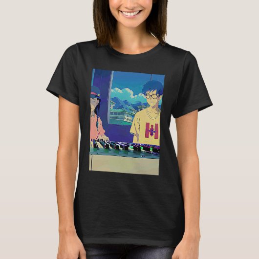 Lo fi hip hop chillhop chill beats lofi aesthetics t-shirt (Voorkant)