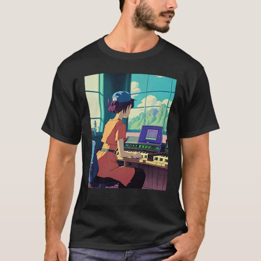 Lo fi hip hop chillhop chill beats lofi aesthetics t-shirt (Voorkant)