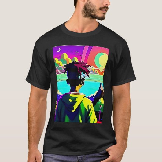 Lo fi hip hop chillhop chill beats lofi aesthetics t-shirt (Voorkant)