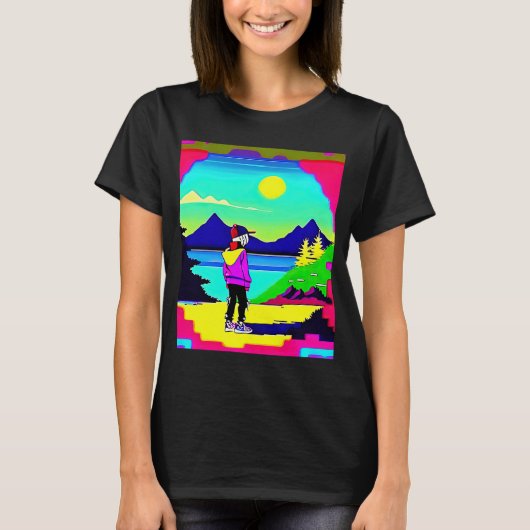 Lo fi hip hop chillhop chill beats lofi esthetics t-shirt (Voorkant)