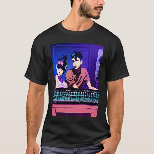 Lo fi hip hop chillhop chill beats studio aestheti t-shirt (Voorkant)