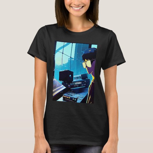 Lo fi hip hop chillhop chill beats studio aestheti t-shirt (Voorkant)