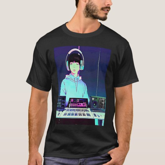 Lo fi hip hop chillhop chill beats studio aestheti t-shirt (Voorkant)