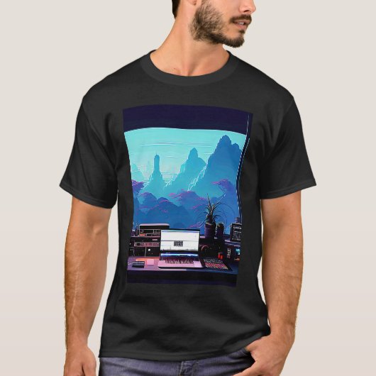 Lo fi hip hop chillhop chill beats studio aestheti t-shirt (Voorkant)