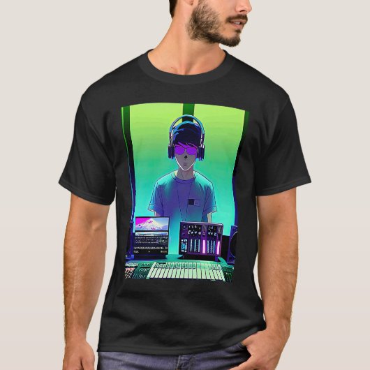 Lo fi hip hop chillhop chill beats studio aestheti t-shirt (Voorkant)