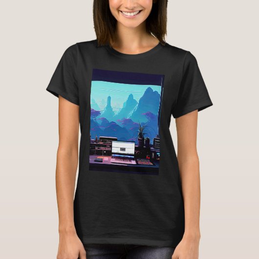 Lo fi hip hop chillhop chill beats studio aestheti t-shirt (Voorkant)