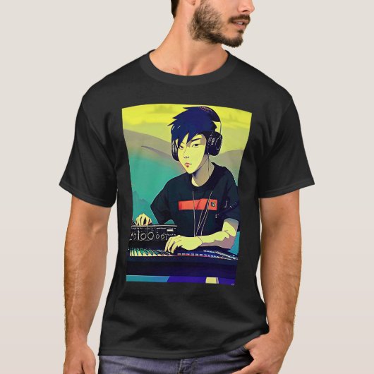 Lo fi hiphop chillhop chill beats studio aestheti t-shirt (Voorkant)